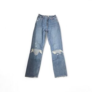 Abercrombie & Fitch Light Blue Distressed Straight Jeans